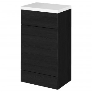 Fusion Charcoal Black 500mm (w) x 904mm (h) x 360mm (d) Full Depth Toilet Unit with Polymarble Top