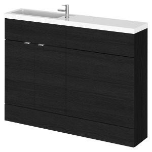 Fusion Charcoal Black 1200mm (w) x 904mm (h) x 260mm (d) Slimline Combination Vanity & Toilet Unit with Left Hand Basin