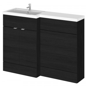 Fusion Charcoal Black 1200mm (w) x 904mm (h) x 360mm (d) Full Depth Combination Vanity & Toilet Unit with Left Hand Basin