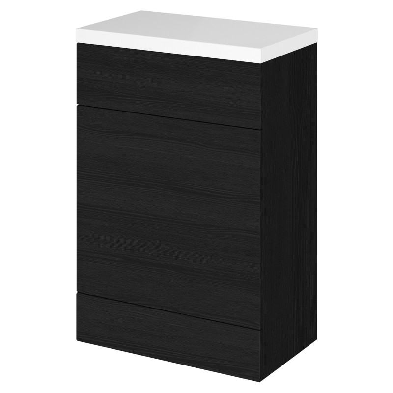 Fusion Charcoal Black 600mm (w) x 904mm (h) x 360mm (d) Full Depth Toilet Unit with Polymarble Top