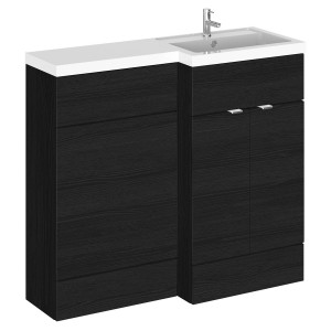 Fusion Charcoal Black 1000mm (w) x 904mm (h) x 360mm (d) Full Depth Combination Vanity & Toilet Unit with Right Hand Basin