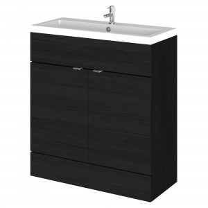 Fusion Charcoal Black 800mm (w) x 904mm (h) x 360mm (d) Full Depth Vanity Unit and Basin with 1 Tap Hole
