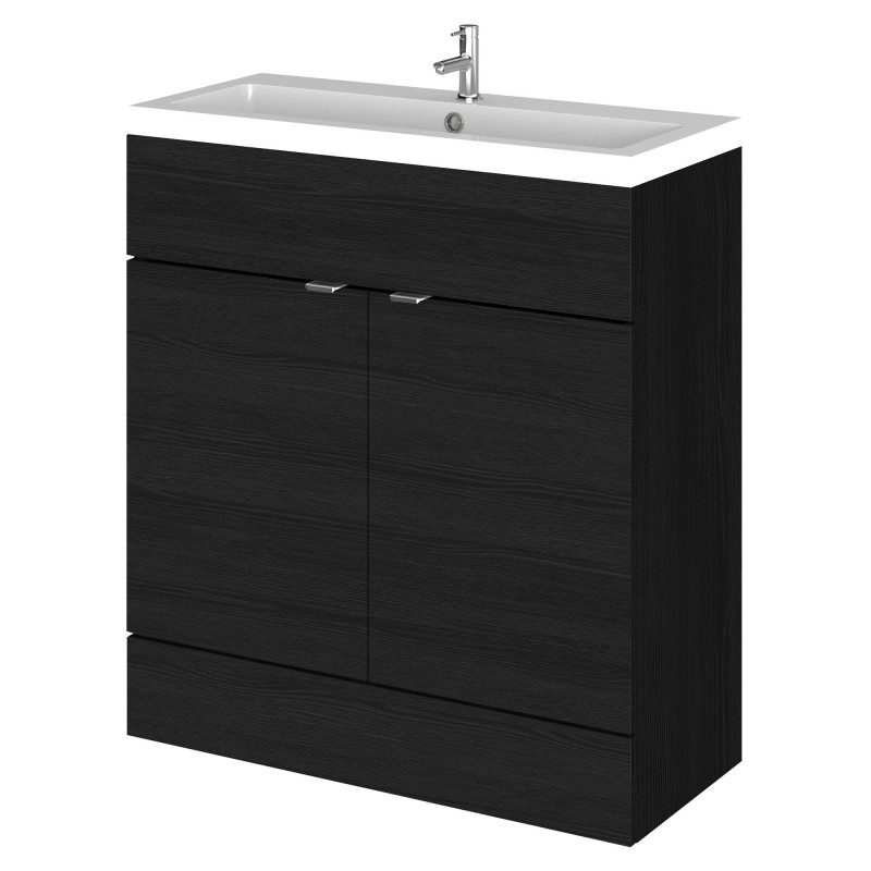 Fusion Charcoal Black 800mm (w) x 904mm (h) x 360mm (d) Full Depth Vanity Unit and Basin with 1 Tap Hole