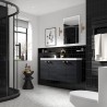 Fusion Charcoal Black 1200mm (w) x 579mm (h) x 260mm (d) Slimline 4 Door Vanity Unit with Double Basin - Insitu