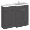 Fusion Gloss Grey 1100mm (w) x 904mm (h) x 360mm (d) Full Depth Combination Vanity & Toilet Unit with Right Hand Basin