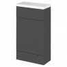 Fusion Gloss Grey 500mm (w) x 904mm (h) x 260mm (d) Slimline Toilet Unit with Polymarble Top