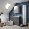 Fusion Gloss Grey 1200mm (w) x 904mm (h) x 260mm (d) Slimline Combination Vanity & Toilet Unit with Left Hand Basin - Insitu