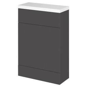 Fusion Gloss Grey 600mm (w) x 904mm (h) x 260mm (d) Slimline Toilet Unit with Polymarble Top