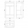 Fusion Gloss Grey 500mm (w) x 904mm (h) x 360mm (d) Vanity Unit & Ceramic Basin - Technical Drawing