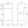 Fusion White Gloss 400mm (w) x 864mm (h) x 355mm (d) Vanity Unit - Technical Drawing
