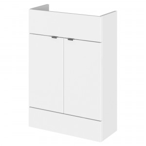 Fusion White Gloss 600mm (w) x 864mm (h) x 255mm (d) Compact Vanity Unit