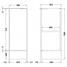 Fusion White Gloss 300mm (w) x 864mm (h) x 355mm (d) Base Unit - Technical Drawing
