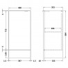Fusion White Gloss 400mm (w) x 864mm (h) x 355mm (d) Base Unit - Technical Drawing