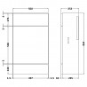 Fusion Anthracite Woodgrain 500mm (w) x 864mm (h) x 255mm (d) Toilet Unit - Technical Drawing