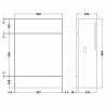 Fusion Anthracite Woodgrain 600mm (w) x 864mm (h) x 255mm (d) Toilet Unit - Technical Drawing