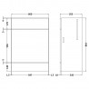 Fusion Anthracite Woodgrain 600mm (w) x 864mm (h) x 355mm (d) Toilet Unit - Technical Drawing
