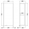 Fusion Anthracite Woodgrain 300mm (w) x 700mm (h) x 180mm (d) Wall Unit - Technical Drawing