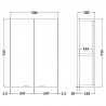 Fusion Anthracite Woodgrain 500mm (w) x 713mm (h) x 182mm (d) 2 Door Wall Unit - Technical Drawing