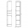Fusion Anthracite Woodgrain 300mm (w) x 1940mm (h) x 355mm (d) Tall Tower Unit - Technical Drawing