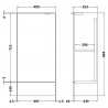 Fusion Anthracite Woodgrain 400mm (w) x 864mm (h) x 255mm (d) Base Unit - Technical Drawing