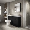 Fusion Charcoal Black 500mm (w) x 864mm (h) x 255mm (d) Slimline Toilet Unit - Insitu