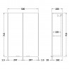 Fusion Charcoal Black 500mm (w) x 713mm (h) x 182mm (d) 2 Door Wall Unit - Technical Drawing