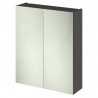 Fusion Gloss Grey 600mm(W) x 715mm(H) 2 Door Mirror Cabinet