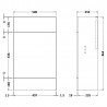 Fusion Gloss Grey 500mm (w) x 864mm (h) x 255mm (d) Slimline Toilet Unit - Technical Drawing