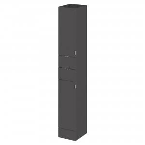 Fusion Gloss Grey 300mm (w) 1940mm (h) x 355mm (d) 2 Door & 2 Drawer Tall Tower Unit