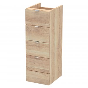 Fusion 300mm Drawer Lined Fitted Unit Unit - Bleached Oak