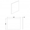 Fusion Gloss White 700mm (w) Square Shower Bath End Panel - Technical Drawing