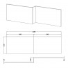 Fusion Anthracite Woodgrain 1700mm (w) Square Shower Bath Side Panel 1700mm - Technical Drawing