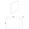 Fusion Anthracite Woodgrain 700mm (w) Square Shower Bath End Panel - Technical Drawing