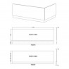 Athena Anthracite Woodgrain 1800mm (w) Bath Front Panel - Technical Drawing