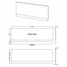 Graphite Grey 1700mm Front Bath Panel & Plinth - Technical Drawing