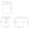 Fusion Round Back To Wall Pan & Seat - Technical Drawing