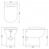 Fusion Round Comfort Height Back to Wall Pan & Seat - Technical Drawing