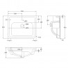 Richmond 560mm Semi Recessed Basin - 1 Tap Hole - Technical Drawing