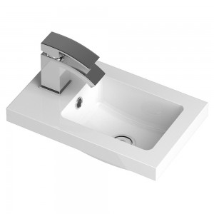 400mm (w) x 255mm (h) x 135mm (d) Compact Polymarble Basin (Compatible With Hudson Reed Fusion Fitted Furniture)