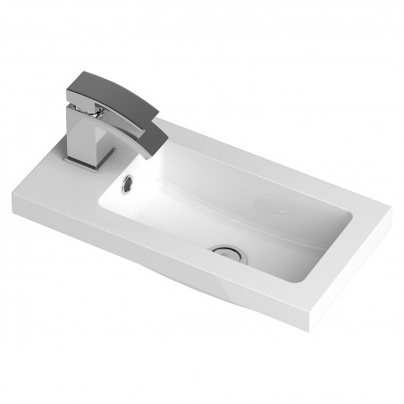 500mm (w) x 255mm (h) x 135mm (d) Compact Polymarble Basin (Compatible With Hudson Reed Fusion Fitted Furniture)