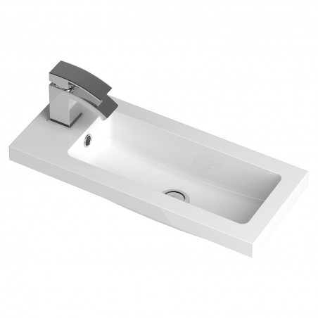 600mm (w) x 255mm (h) x 135mm (d) Compact Polymarble Basin (Compatible With Hudson Reed Fusion Fitted Furniture)