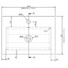 500mm (w) x 355mm (h) x 135mm (d) Polymarble Basin (Compatible With Hudson Reed Fusion Fitted Furniture) - Technical Drawing