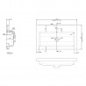 600mm (w) x 355mm (h) x 135mm (d) Polymarble Basin (Compatible With Hudson Reed Fusion Fitted Furniture) - Technical Drawing