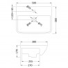 500mm (w) x 170mm (h) x 380mm (d) Square Semi-Recessed Basin (1 Tap Hole) - Technical Drawing