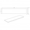 White Gloss Laminate Worktop 2000mm (w) x 365mm (d) x 28mm (h) - Technical Drawing