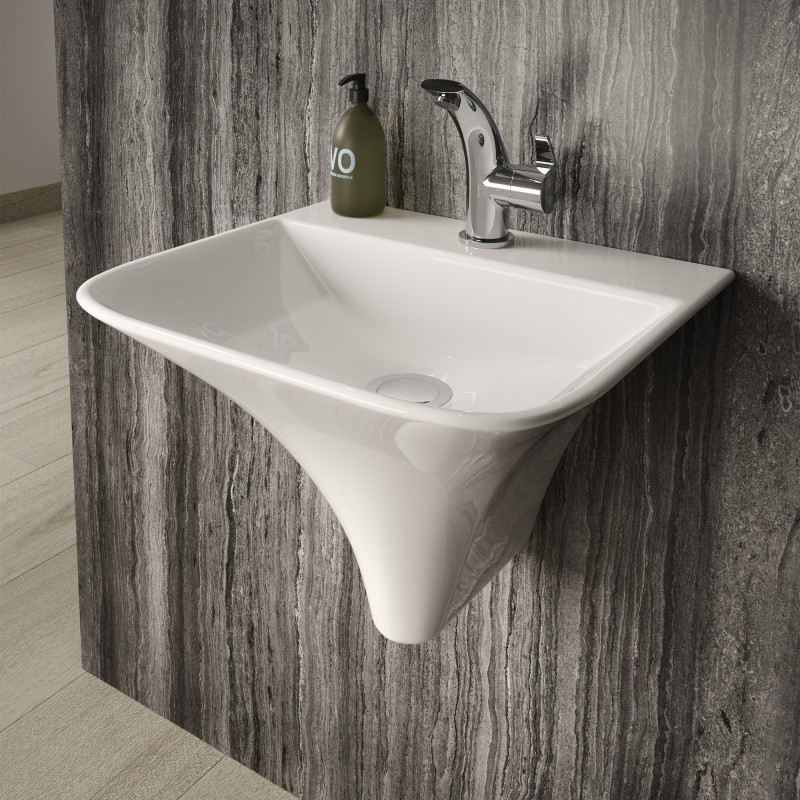 Grace 460mm (w) x 350mm (h) x 415mm (d) Wall Hung Basin (1 Tap Hole) - Insitu