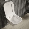 Rimless 350mm (w) x 355mm (h) x 490mm (d) Wall Hung Toilet Pan with Quick Release Soft Close Toilet Seat - Insitu