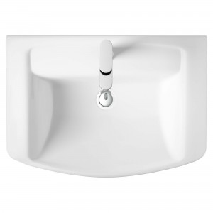 "Maya" 550mm Basin with 1 Tap Hole and Full Pedestal