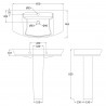 Maya 850mm Basin with 1 Tap Hole and Full Pedestal - Technical Drawing