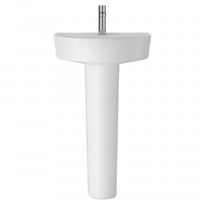 Luna 420mm Basin with 1 Tap Hole and Full Pedestal